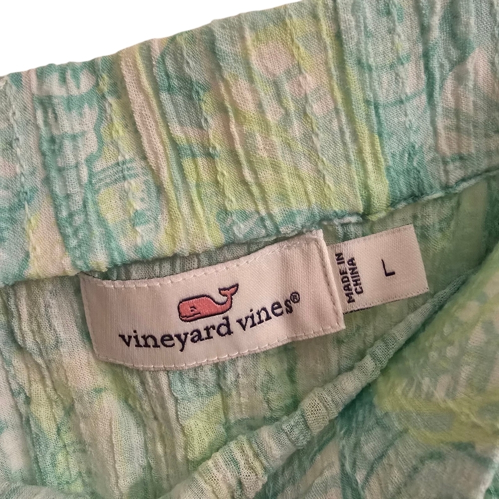 Vineyard Vines Aqua Green  Patterned Strapless Mini Dress - Picture 2 of 4
